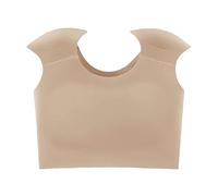 ZQBXHDZW 2 In 1 Built-In Shoulder Pads Vests For Women,Seamless Invisible Undergarment,Gym Crop Top Women Workout Athletic Vest,Padded Tops Clothing Bra(2XL,Light Brown)