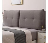 ZQBXHDZW Bed Headboard Cover,Dustproof Elastic Headboard Protection Cover,Cotton Linen Headboard Cover,Backrest Pillow,For Single/Double/King/Super King Size Bed(200 * 60 * 10cm(Straps),Dark gray)