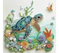 ZQEATRY Sea Turtle Animal Special Shape Diamond Art Kits for Adults,5D Diamond Painting Kits for Beginner,DIY Diamond Crystal Rhinestones Painting Kits for Home Wall Decor Gift 11.8 X 11.8inch