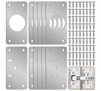 Zqeven 12-Pack Cabinet Hinge Repair Kit - Hinge Fixing Plates for Kitchen, Cupboard, Locker, Cabinet Doors