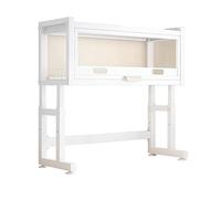 ZQFHSX 2 Tier Over Sink Dish Drying Rack with Dustproof Cabinet Door, Height Adjustable, Durable Portable Large Storage Shelf, Kitchen Utensil Sponge Holder, White