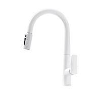 ZQFHSX 3-Way Kitchen Faucet Pull-Down White Sink Mixer Tap with Spray 3-in-1 Osmosis Water Versatile Spültischarmatur for Home and Use
