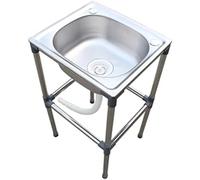 ZQFHSX Alone Sink Kitchen Unit Outdoor Free Standing With Plastic Drainage Pipe Single Bowl Utility Hight 29" Camping Portable Farmhouse Cafe Shop Hospital,48 * 35 75cm,YUYANAIAI