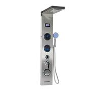 ZQFHSX Black Rain Shower Set with LED Temperature Control Battery Free Multi Function Hydro Column Ultimate Relaxation Experience