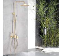 ZQFHSX Brushed d Shower Set Rainfall Showerhead & Bathtub Mixer Brass Bidet Head Wall-Mounted Rain System for Luxurious Bathroom Upgrade