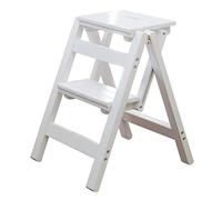 ZQFHSX Folding Step Stool 330 lbs Sturdy Wood Ladder 2 Stairs Lightweight Portable Stepladder for Bathroom Sink/Kitchen/Bed,with Anti-Slip Foot Cover