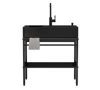 ZQFHSX Freestanding Commercial Kitchen Sink With Pull-Out Faucet,Stainless Steel Utility Sink,with Hot Cold Water Tap And Draining Rack,for Bar Restaurant Hotel Home(Size:68x45x86cm)