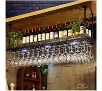 ZQFHSX Hanging Upside Down Wine Rack with Metal Ceiling Glass Holder,Ceiling Bottle Holder,Display Storage Holder, for Bar, Kitchen