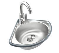 ZQFHSX Kitchen Sink Single Bowl Prep & Utility ，Stainless Steel Freestanding ，Wall-Mounted Triangle WashBasin,with Faucet and Pipe，Drain Kit，for Restaurant, Home (Color : Package B, Size 3