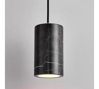 ZQFHSX Long Tube Linear Small Pendant Light Cylinder Natural Stone Black/White Marble Chandelier Kitchen Over Sink Modern Adjustable Cord Mini Brass Ceiling Fixture for Island Study Ro T-