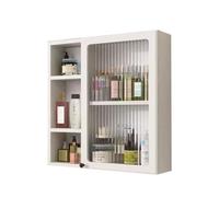 ZQFHSX Modern Wall-Mounted Bathroom Cabinet, 2 Doors & 3 Open Shelves, White Storage Unit for Entryway, Bedroom, Living Room, Under-Sink nizer, 50 x 15