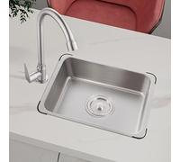 ZQFHSX Stainless Steel Wash Basin, Hand Basin Sink, Rectangular Utility Sink Including Cold Water Taps, Suitable for RV, Dining Room, Bar, Tea Room