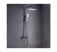 ZQFHSX Thermostatic Rain Shower System Waterfall Faucet Set Complete Wall Mounted Combo Brass Mixer with Tub Spout, 3 Mode Handheld Shower, Chrome