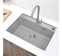 ZQFHSX Undermount Kitchen Sink with Accessories - Easy to Clean Single Bowl Bathroom Vessel 68x46CM (26.7x18.1IN) for Modern Kitchens and Bathrooms