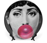 ZQHXL Lina Cavalieri Plate, Wall Decorative Plate, Mysterious Face Plate Wall Hanging Decoration,Including Bracket and Special Spring Hook (A15,10inch)