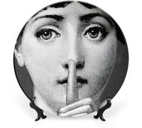 ZQHXL Lina Cavalieri Plate, Wall Decorative Plate, Mysterious Face Plate Wall Hanging Decoration,Including Bracket and Special Spring Hook (A2,10inch)