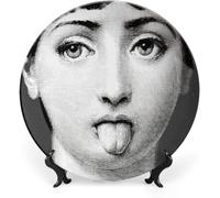 ZQHXL Lina Cavalieri Plate, Wall Decorative Plate, Mysterious Face Plate Wall Hanging Decoration,Including Bracket and Special Spring Hook (A6,8inch)