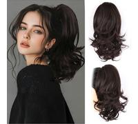 ZQIAN BEAUTY Clip in Ponytail for Women, Curly Ponytail Extension, Wavy Ponytail Hair Extensions, Synthetic Hair Extensions, Ponytail Natural Hairpieces for Women