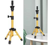ZQIAN BEAUTY Wig Stand Tripod, 25 Inch Adjustable Mannequin Head Stand, Wig Head Stand for Training Heads And Canvas Block Head (Golden, Mannequin Head Not Included)