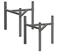 zqiliboyi Plant Stand Indoor Outdoor,2-Pack Adjustable Metal Flower Pot Shelf,Iron Plant Support Rack Fit 8~12 Inch Pots,Corner Decoration Racks For Patio Garden Living Room Balcony Bedroom-Grey