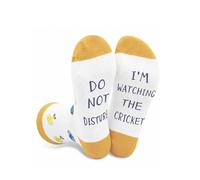 ZQIN Cricket Socks, Novelty Cotton Socks Sizes 39-46, Original and Funny Gift Idea for Birthdays, Christmas, Father's/Mother's Day (Yellow)