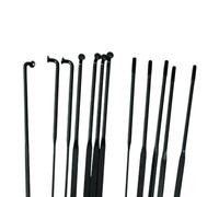 ZQINGQING Bicycle Spokes Bend Flat Spokes 14G Diameter 3x1.1mm Bike Spoke 2mm Copper Cap Stainless Black(273mm Flat 24pcs)