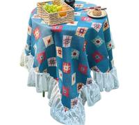ZQINGQING Lace Tablecloth Lace Tablecloth Retro Style Floral Jacquard Rectangular Dining Table Cloth Cover With For Home(Color 6,140x180cm)
