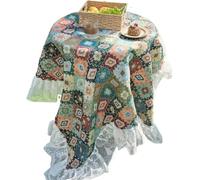 ZQINGQING Lace Tablecloth Lace Tablecloth Retro Style Floral Jacquard Rectangular Dining Table Cloth Cover With For Home(Color 10,100x140cm)