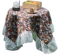 ZQINGQING Lace Tablecloth Lace Tablecloth Retro Style Floral Jacquard Rectangular Dining Table Cloth Cover With For Home(Color 03,140x260cm)