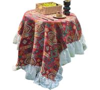 ZQINGQING Lace Tablecloth Lace Tablecloth Retro Style Floral Jacquard Rectangular Dining Table Cloth Cover With For Home(Color 04,140x220cm)