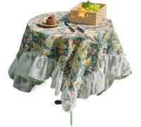 ZQINGQING Lace Tablecloth Lace Tablecloth Retro Style Floral Jacquard Rectangular Dining Table Cloth Cover With For Home(Color 12,140x160cm)