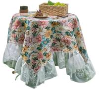 ZQINGQING Lace Tablecloth Lace Tablecloth Retro Style Floral Jacquard Rectangular Dining Table Cloth Cover With For Home(Color 15,140x140cm)