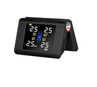 ZQINGQING Tyre Pressure Monitoring System Solar Power Wireless Car Tire Pressure Monitoring Intelligent System Display Auto Alarm Big Screen Sensor(Internal Sensor)