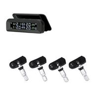 ZQINGQING Tyre Pressure Monitoring System Wireless Car Tire Pressure Alarm Monitor System Solar Power Charge Gauge Real-time Display Attached To Glass(Internal sensors)