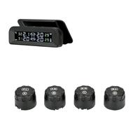 ZQINGQING Tyre Pressure Monitoring System Wireless Car Tire Pressure Alarm Monitor System Solar Power Charge Gauge Real-time Display Attached To Glass(External sensors)