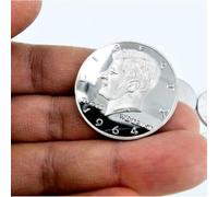 ZQION 2Pcs Steel Half Dollar Magic Tricks Pure Iron Made Can be Attracted by Magnet for Professional Close-Up & Stage Performers Coin Magic Accessories Mentalism Props