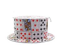 ZQION Folding Card Fan to Card Top Hat Magic Tricks Stage Illusions Magic Gimmick Comedy Props Magician Hat Accessories
