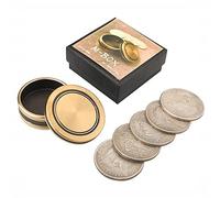 ZQION M-BOX by Jimmy Fan (Morgan Size) Okito Coin Box Coin Magic Tricks Penetrate Magic Coins Gimmick Box Magic Props Magician Close Up Illusions