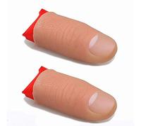 ZQION Magic Fake Finger with Red Silk Magic Tricks Disappearing Silk Fake Thumb Tip Magic Gimmicks Prank Toy,2 Set