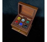 ZQION Professional Amazing Jewelry Box Magic Trick with Color Prediction - Close-Up Illusion & Mentalism Prop for Magicians (Stone Chosen Effect) (Brown)