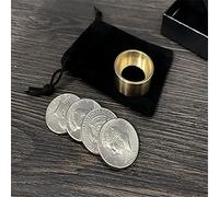 ZQION Space Box 2.0 - Magic Coin Box - Brass Coin Trick - Includes Black Velour Carrying Bag - Adults