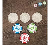 ZQION STC Coin Set Coin Change Penetrate Magic Coins Gimmicks Close Up Magic Coin Tricks Props Multiplying Silver Coins to Chip Magica Props