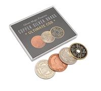 ZQION Ultimate CSB 2.0 by Oliver Magic Copper Silver Brass Transposition Close Up Coin Magic Tricks Mentalism Magic Coins Gimmicks