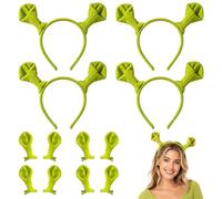Zqisxze Green Headband Set, 12 Pcs Halloween Costume Accessories | Four Headbands and Eight Hair Clips, Halloween Headband for Cosplay, Halloween, Carnival, Photo Shoots, Themed Parties