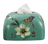 ZQJKL Ceramic Tissue Box Cover Flower and Bird Tissue Paper Holder Box Cover Case Napkin Holder Facial Wipes Storage Case for Household Office, 5