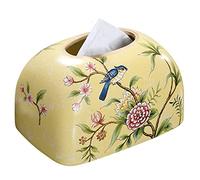 ZQJKL Ceramic Tissue Box Cover, Rural Country Style, Rectangular, Porcelain, Yellow