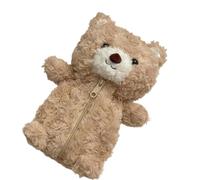 Zqkimzi Animal Pencil Case with Lots of Storage Space Zip, cream-coloured | Spacious storage for school office for travel library classroom brush school