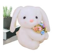 Zqkimzi Cuddly Bunny Doll, Valentine Plush Decoration, 10 Inches Stuffed Figurine with Soft Texture, Cotton Toy, Bunny Doll with Soft Touch, Home Decor for Girlfriend Wife Sister Daughter
