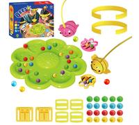 Zqkimzi Fishing Game, Magnetic Bee Bean Picking Game, Interactive Educational Play Toy, Sturdy with Safe Design for Home, Playtime, Girls, Boys, Travel, School, Preschoolers, Green and Yellow Colored