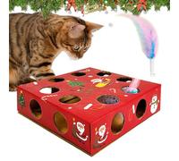 Zqkimzi Indoor Cat Toys, Automatic Cat Toy, Feather Rotation Maze, Cat Puzzle Toy, Smart Teaser Toy, Fun Cat Teasers, Interactive Cat Play, 25x25x7cm/9.84x9.84x2.76 inches for Indoor Cats